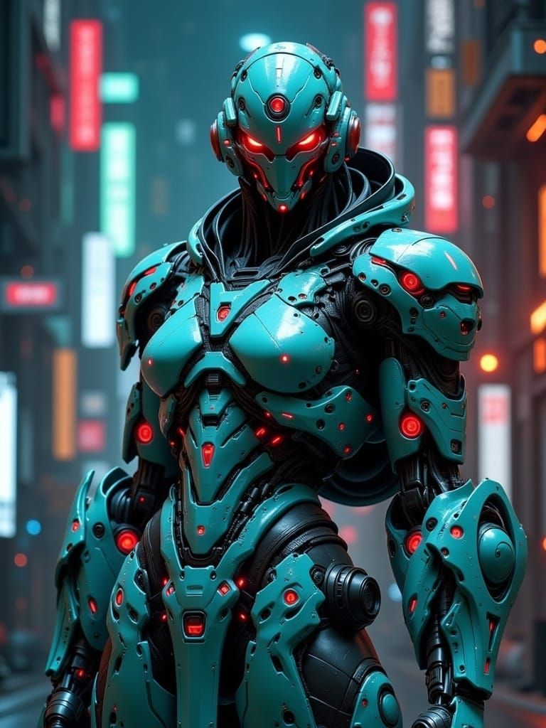 Lethal Geisha Cyborg Assassin in Dark Fantasy Style