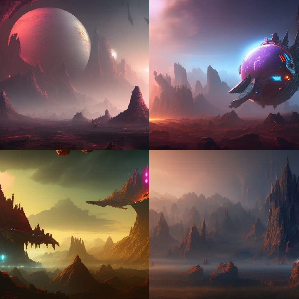 Fantastical Super AI Planet Concept Art