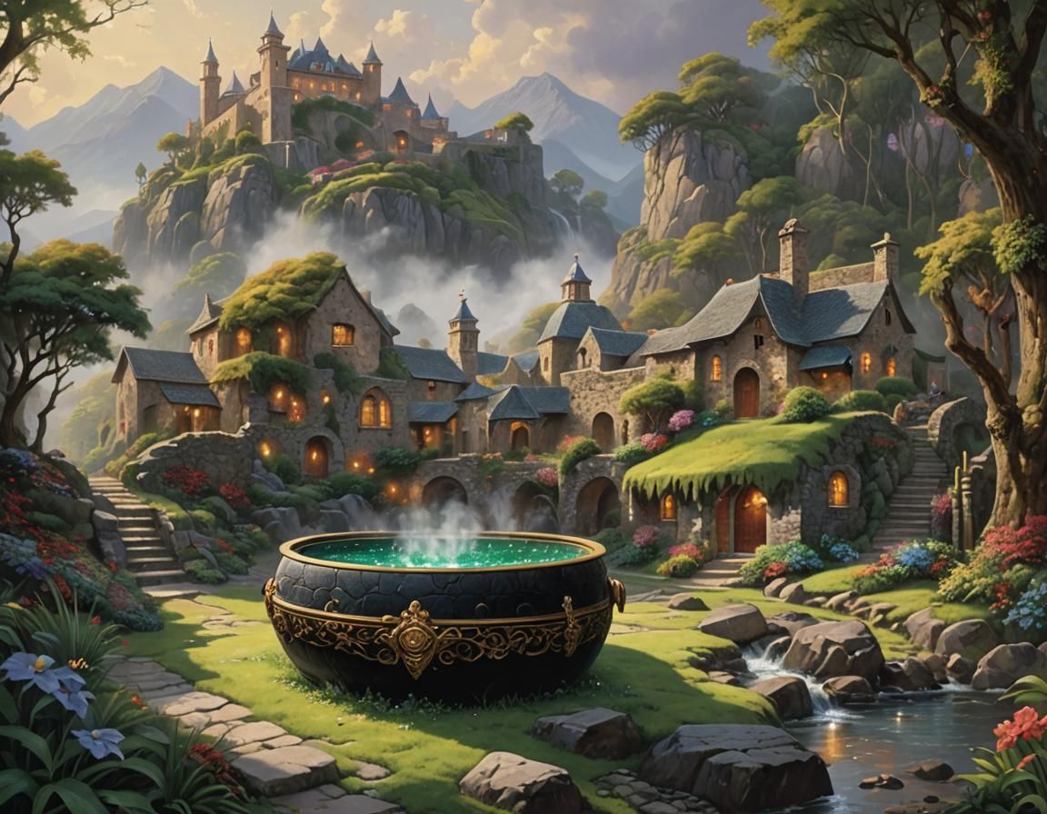 Ethereal Elf in Fantasy Landscape, Hyperdetailed