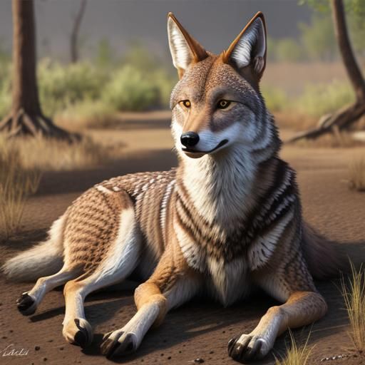 Hyperrealistic Coyotes: Intricate Detail