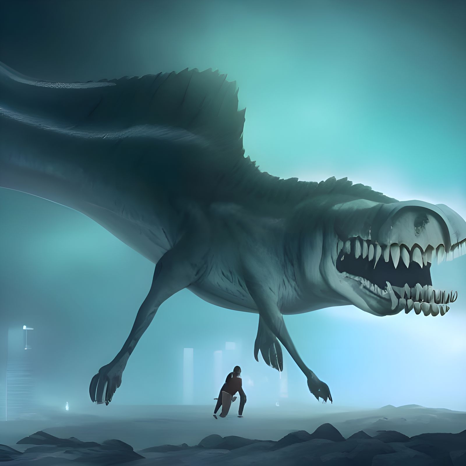 Giant Megalodon: A Prehistoric Underwater Predator