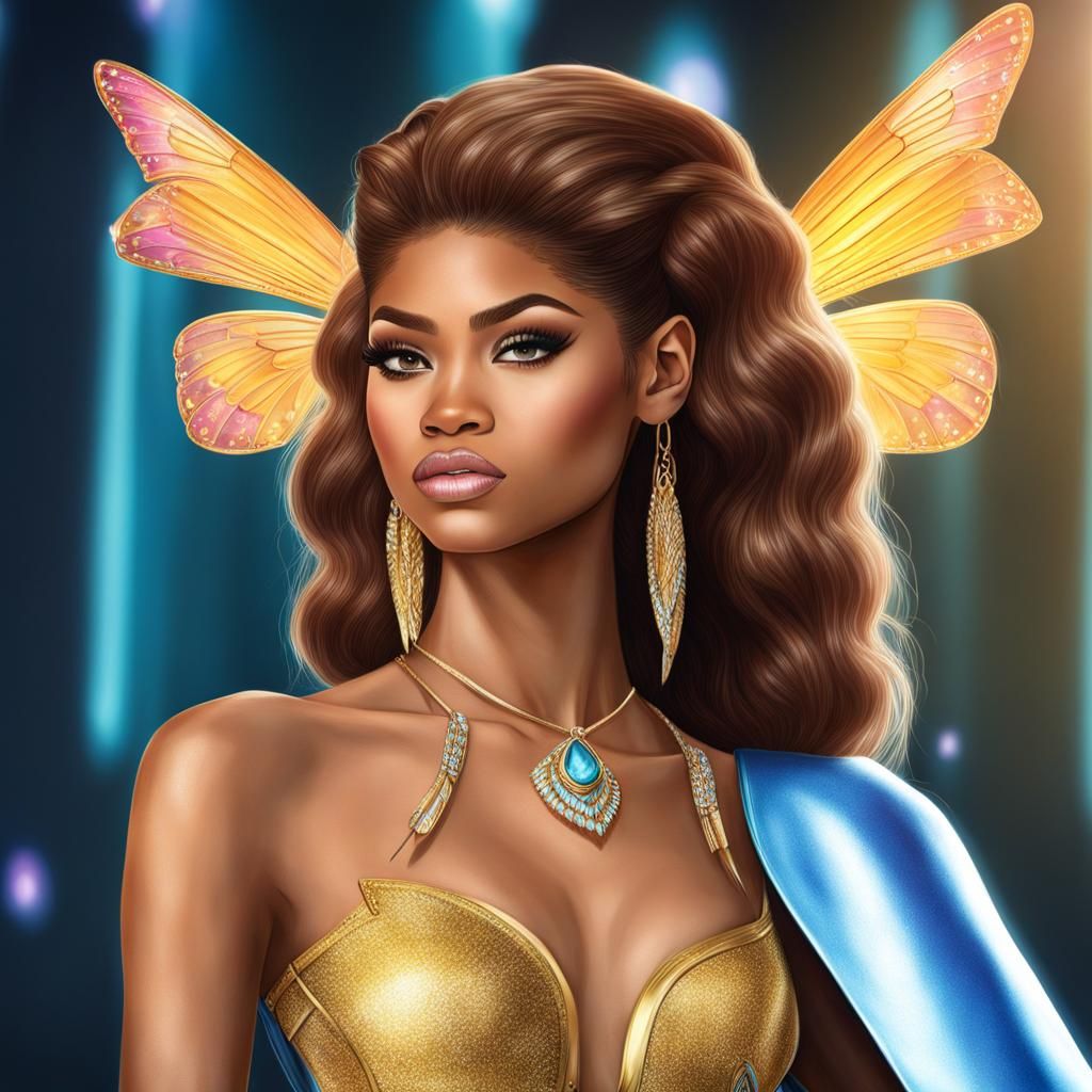 Hyperrealistic Zendaya as Winx Club Character