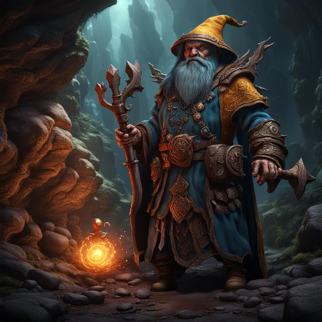 Dwarf Cave Witch Fantasy Concept Art