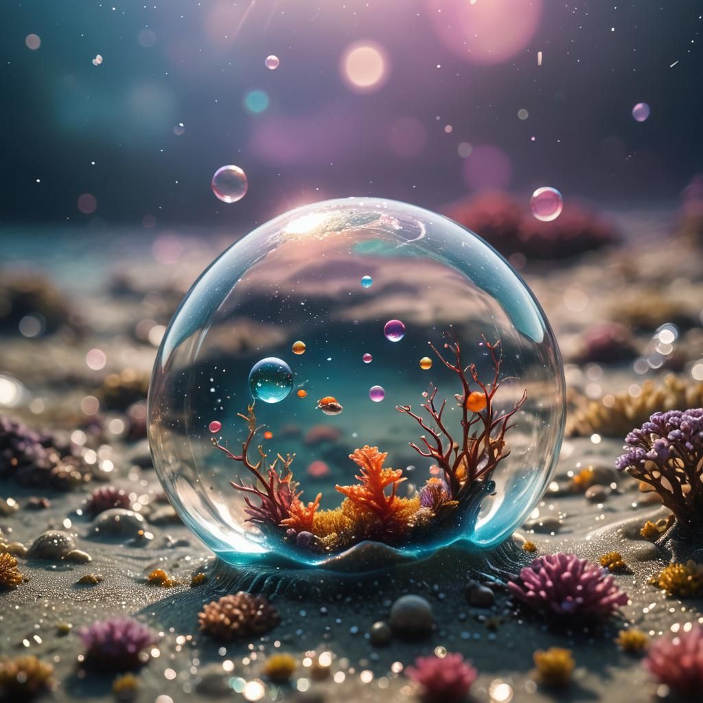 Underwater Bubble Universe: Sci-Fi Concept Art