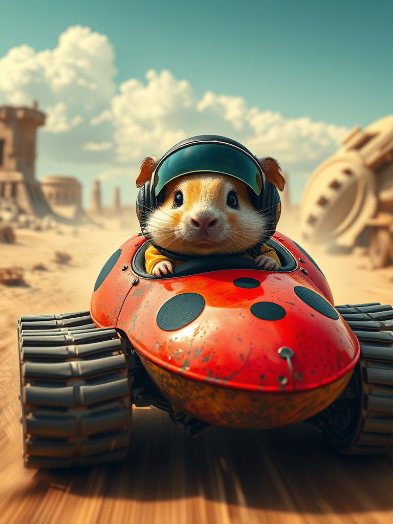 Guinea Pig Races Ladybug Tank in Wasteland