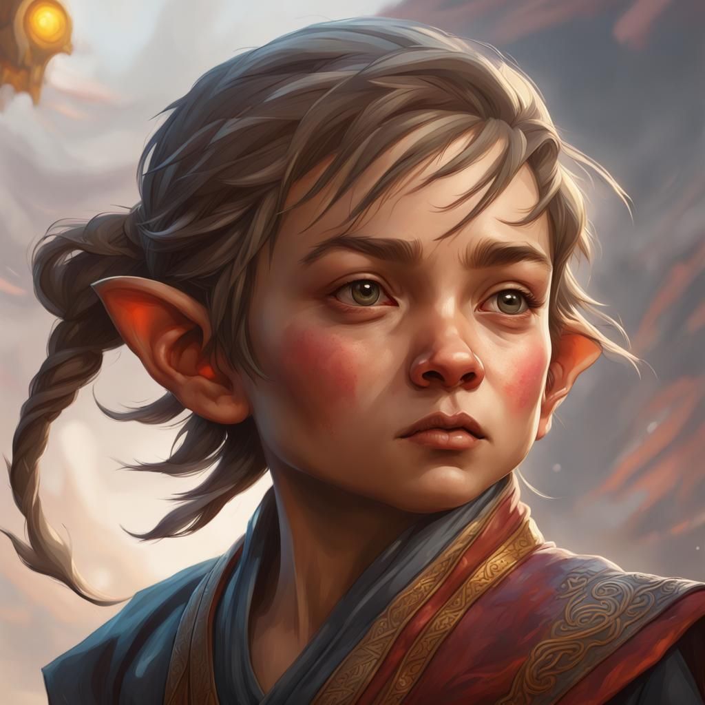Halfling Monk in Dynamic, Detailed Portrait