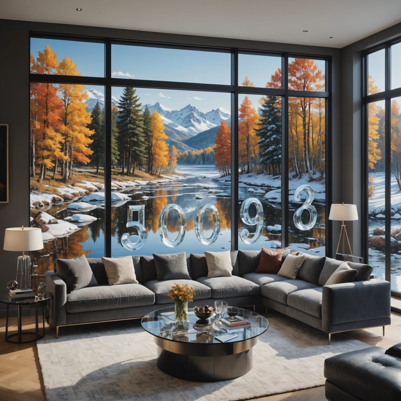 Seasonal Landscapes in Acrylic Numerals: Hyperrealistic Inte...