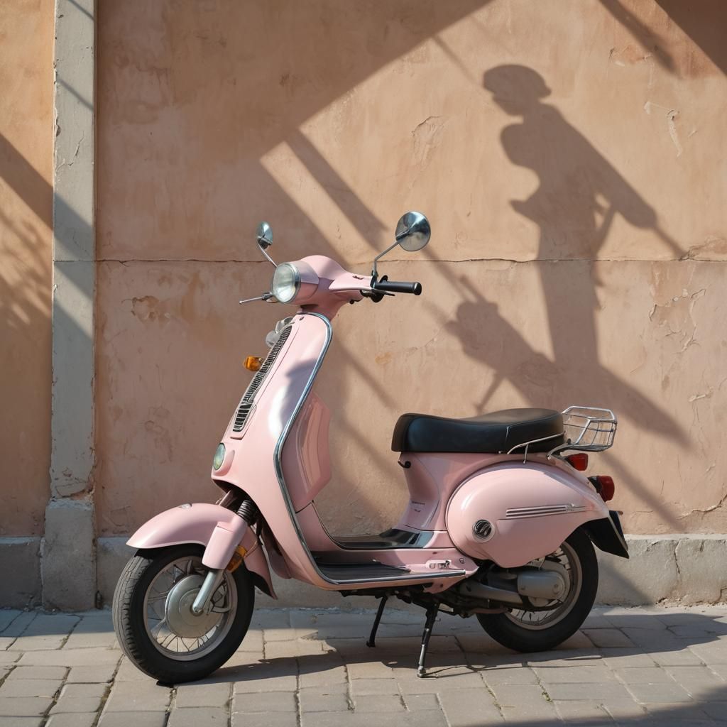Retro Moped at Vintage Italian Cafe