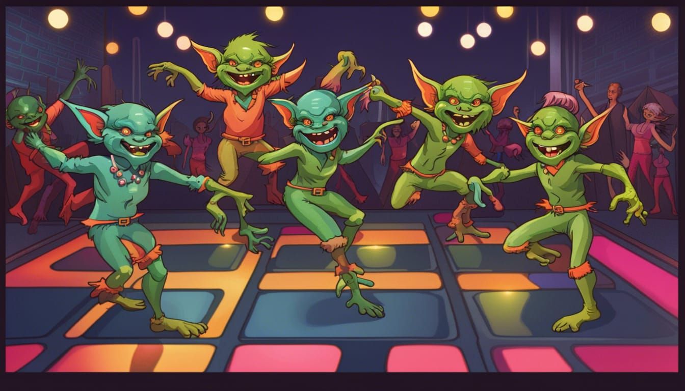 Goblins Dancing on Disco Dance Floor