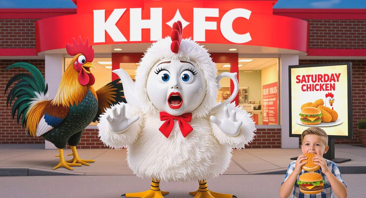 Terrified Teapot's KFC Nightmare: Cartoon Style