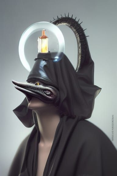 Demonic Sci-Fi Horror Portrait in Photorealism