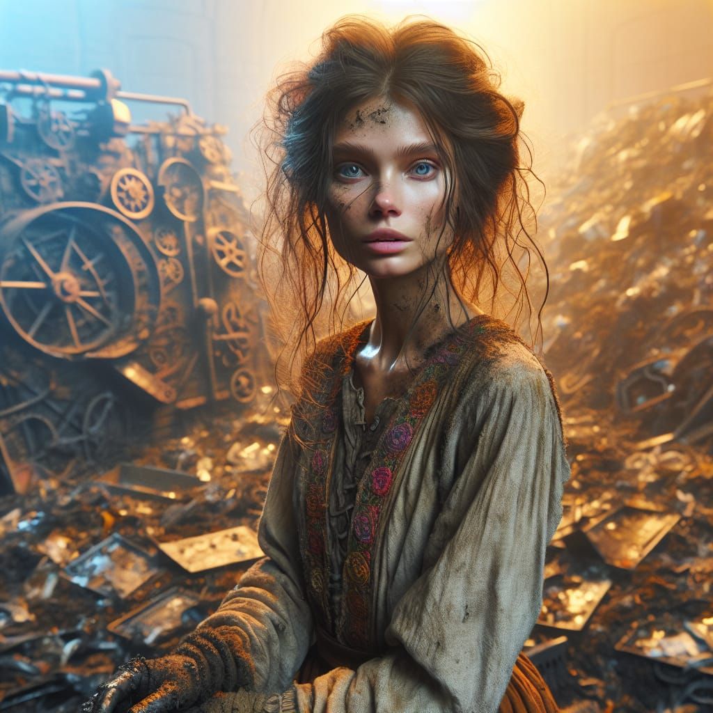 Lithuanian Goddess of Garbage: Hyperrealistic Concept Art