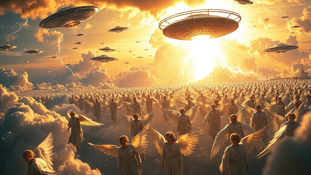 Divine Armada Descends in Celestial Formation