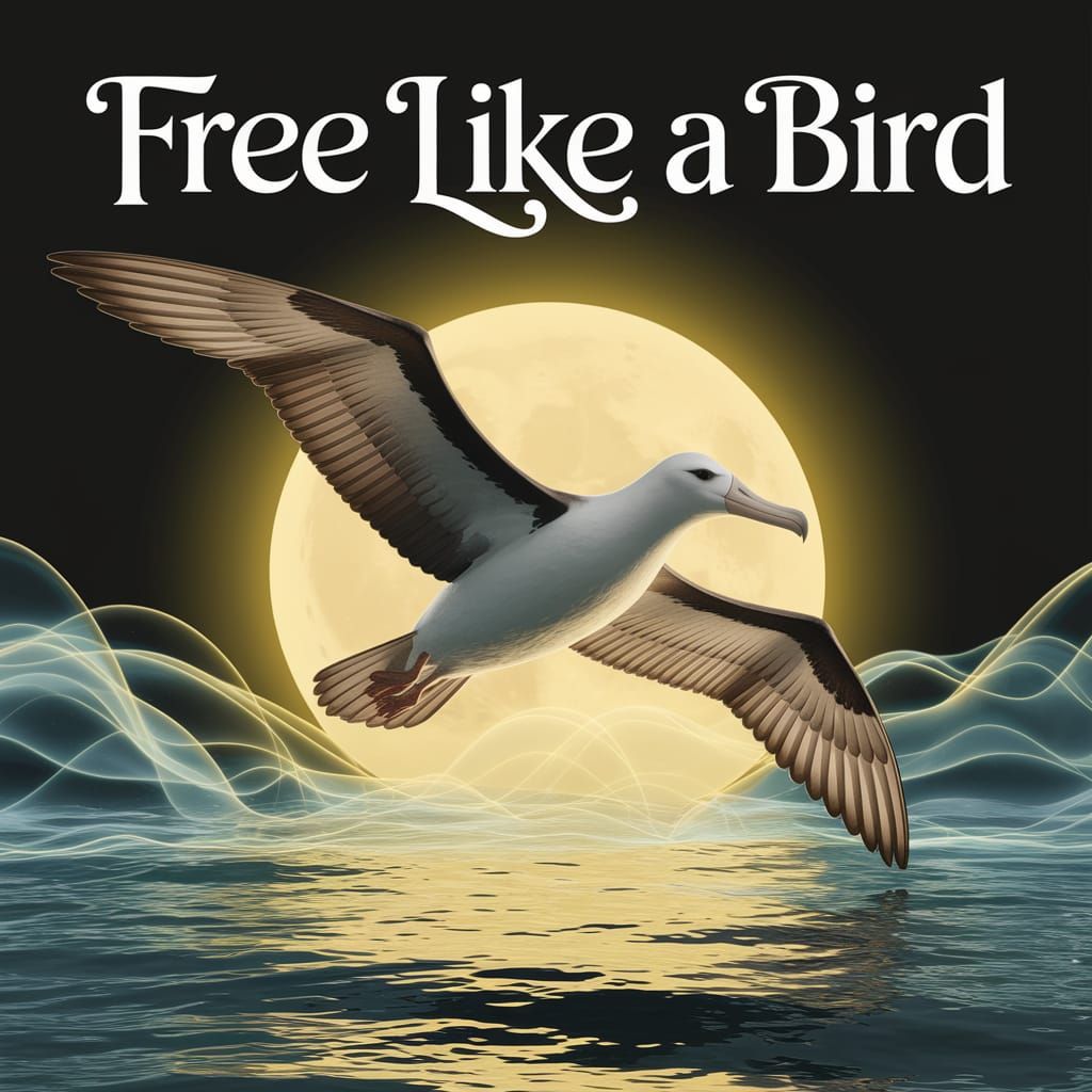 Ethereal Albatross in Moonlight: A Holographic Masterpiece