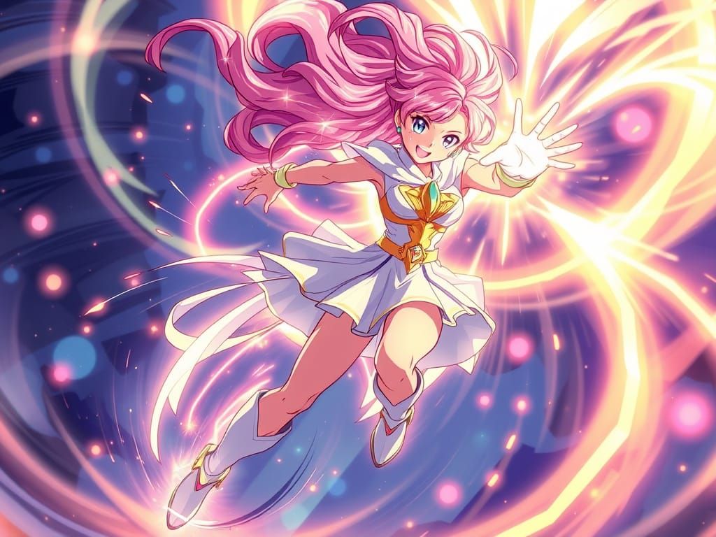 Magical Girl Transforms with Vibrant Energy