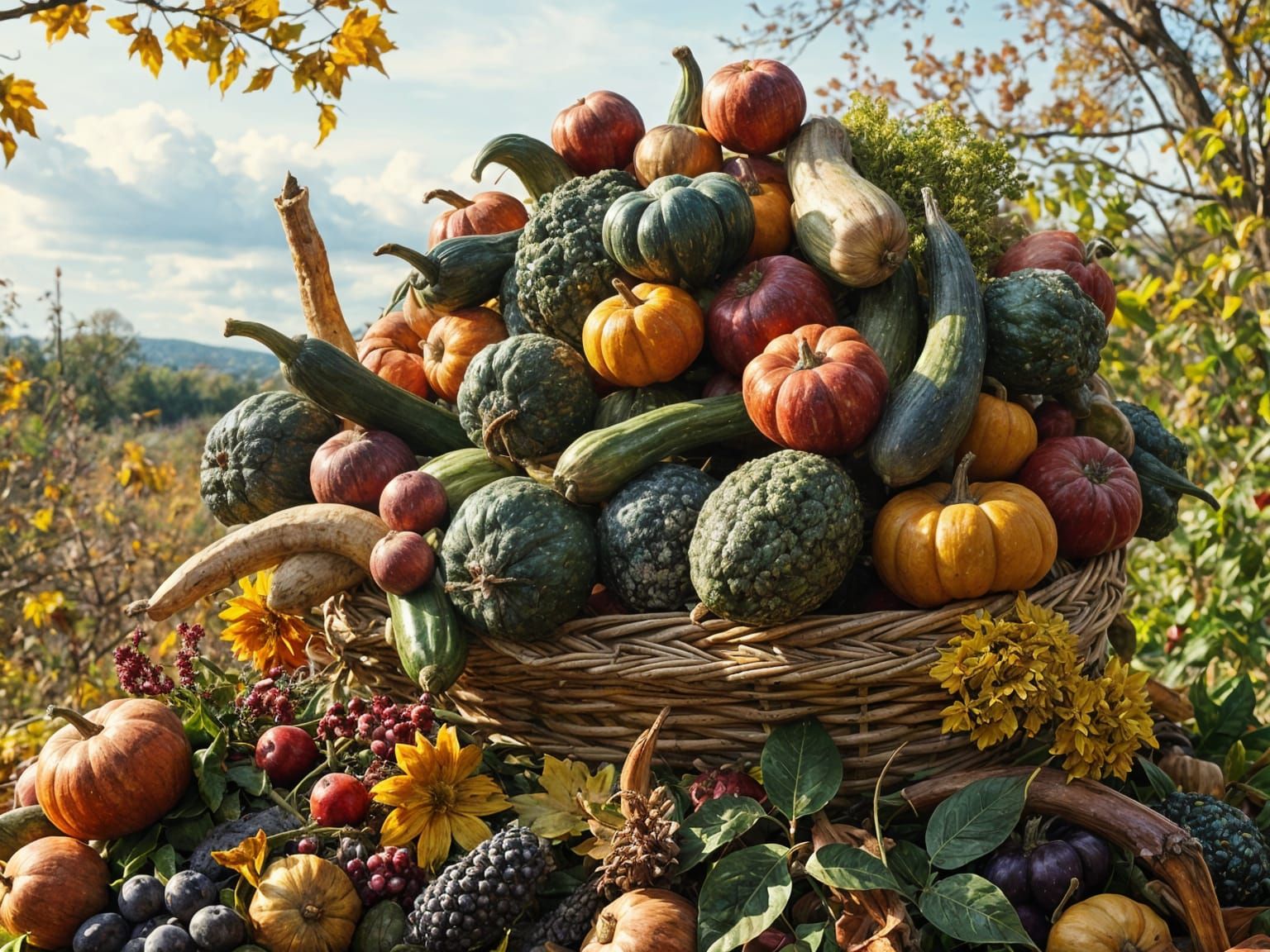 Monstrous Autumn Vegetables as Abstract Expressionist Oil Pa...