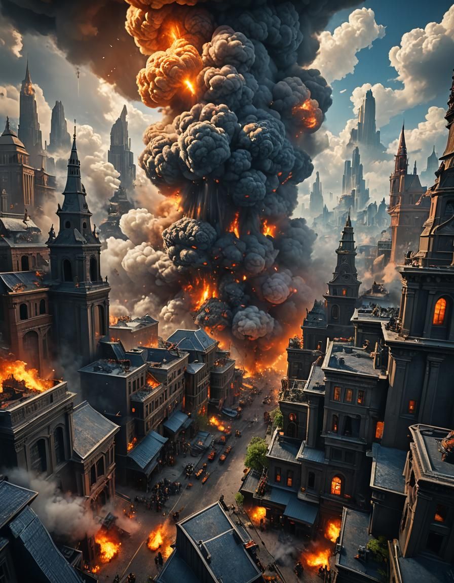 Giant's Invasion: Epic Fantasy Matte Painting