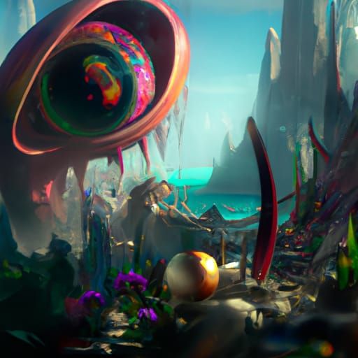 Fantastical Detailed Matte Painting in Deep Color