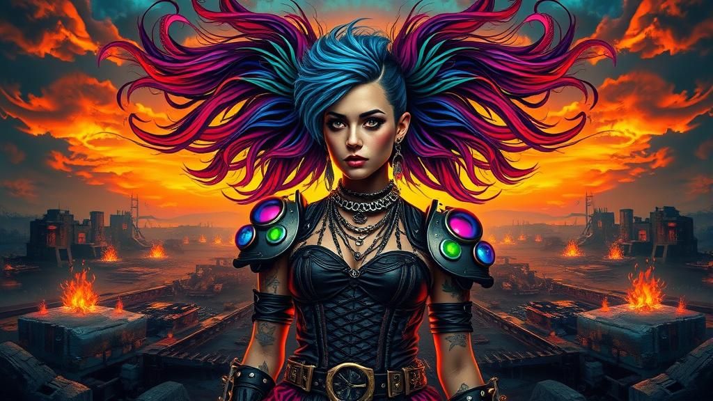 Tattooed Punk Rocker in Mirrored Fantasy World