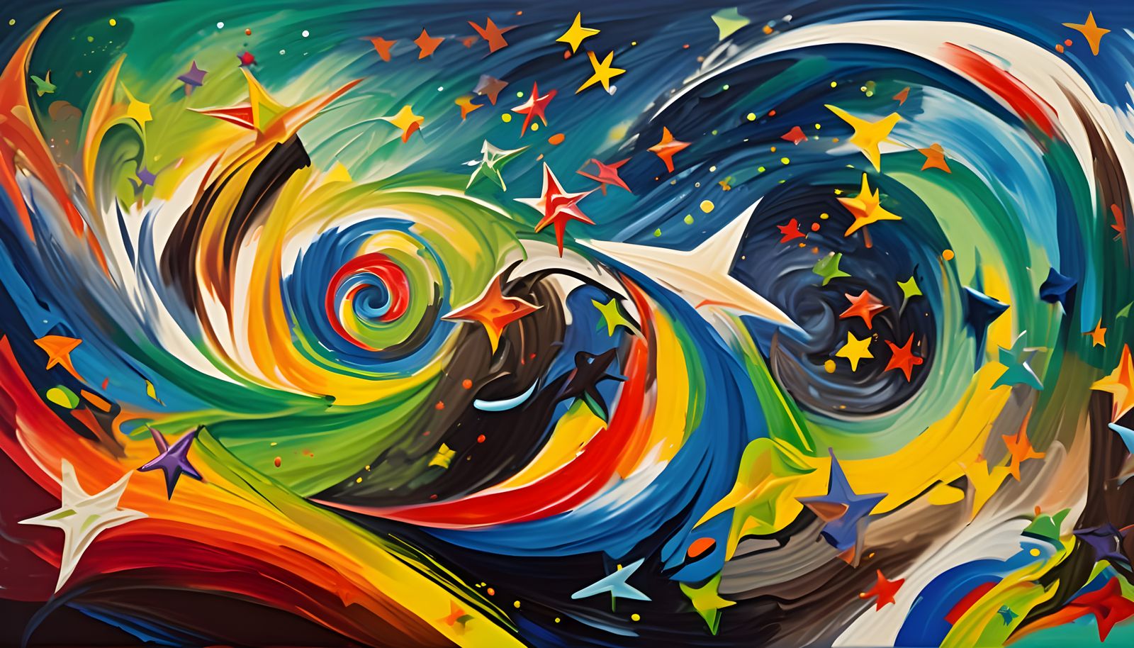 Surreal Abstract Vortexes with Cosmic Stars