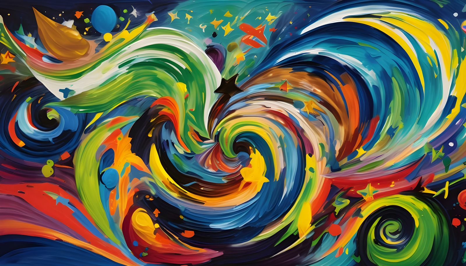 Surreal Vortex Maelstroms with MultiColored Stars