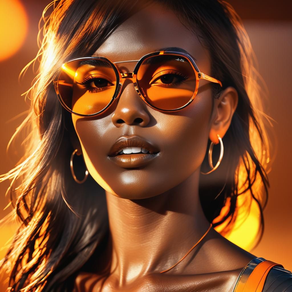 a close up of a woman wearing sunglasses