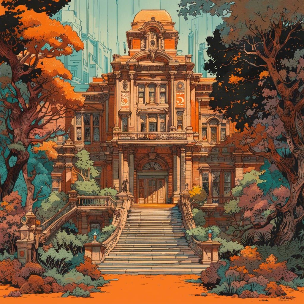 Morrill Hall Book Building in Pastel Style