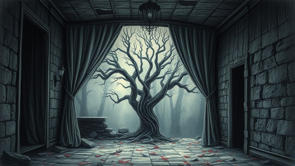 Eerie Mansion Interior in Dark Fantasy Style