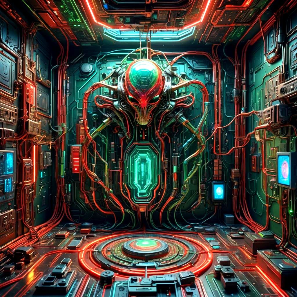 Alien Artifacts with Intricate Metallic Design