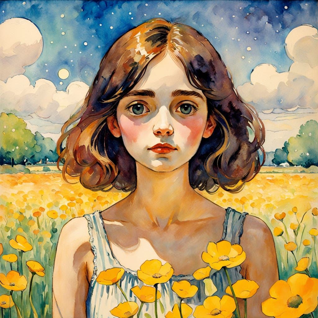 Dreamlike Watercolor Portal in Soft, Ethereal Light