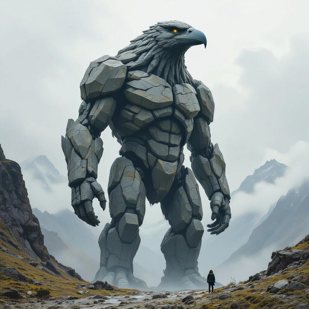 Colossal Rock Bird Monster as Mountain