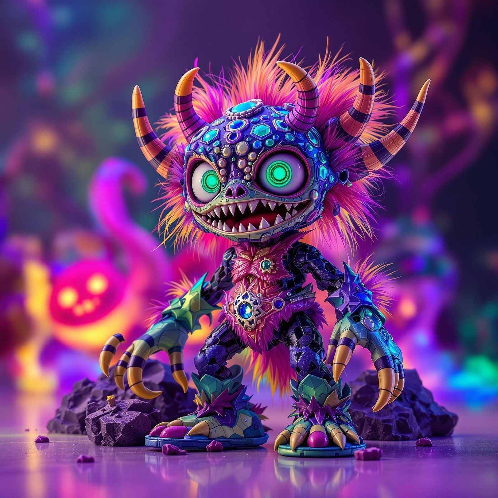 Vibrant Retro Horror Action Figure Concept