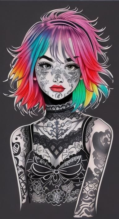 lace top, lace tattoos