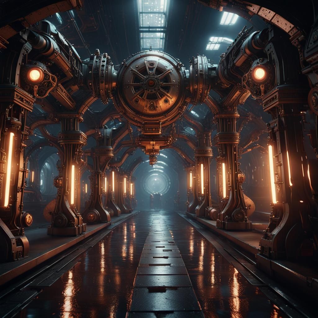 underground gothic cyberpunk city