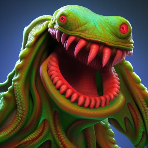 Laughing Cthulhu in Pixar-Style 3D Rendering
