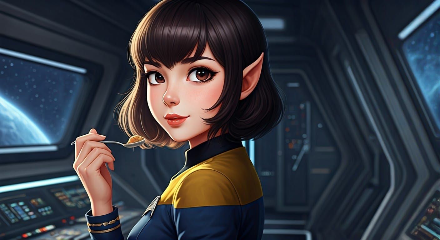 Star Trek Vulcan Woman in Anime Style