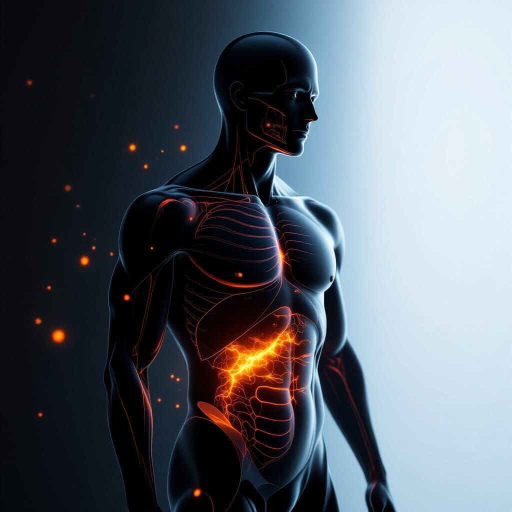 Internal Inflammation Visualized in Dark, Cinematic Style