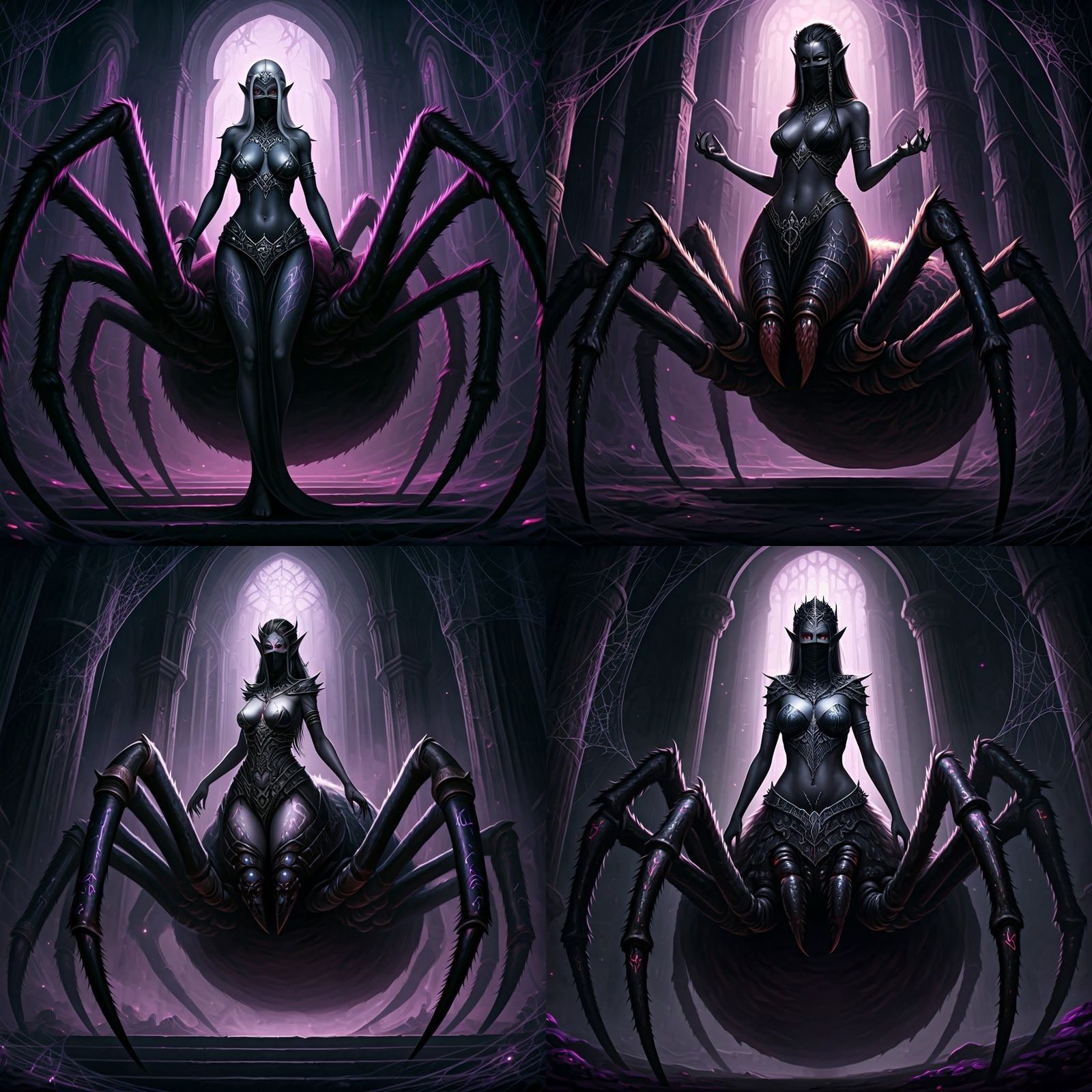 Drider High Priestess in Dark Fantasy Setting