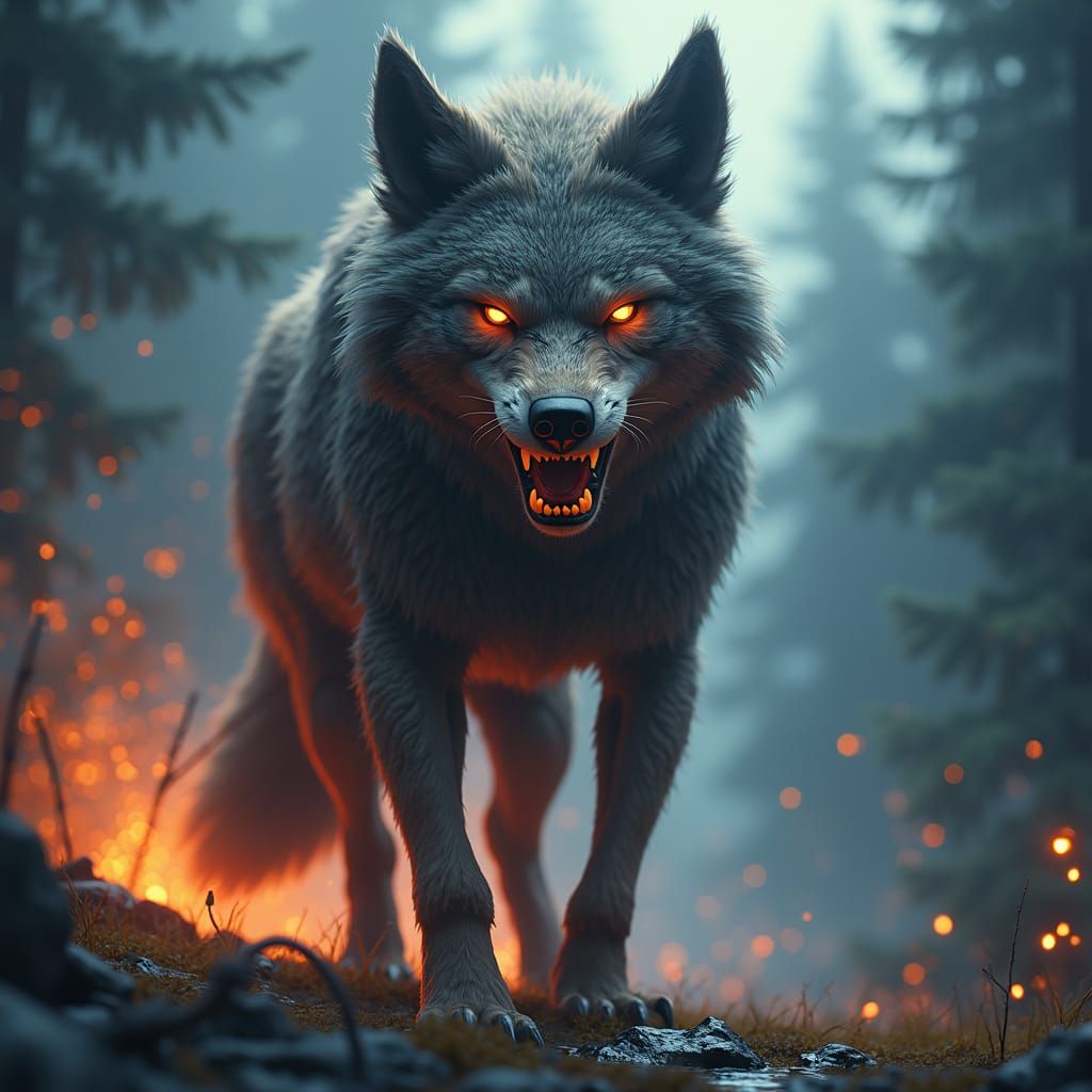 Tribal Wolf Spirit in Haida Style