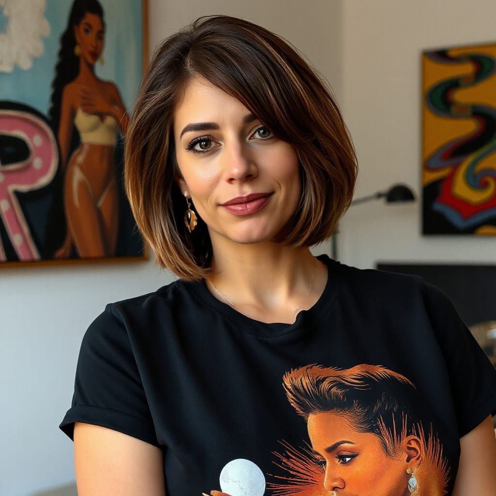 Contemporary Portrait of a Transgender Woman in Vibrant Colo...