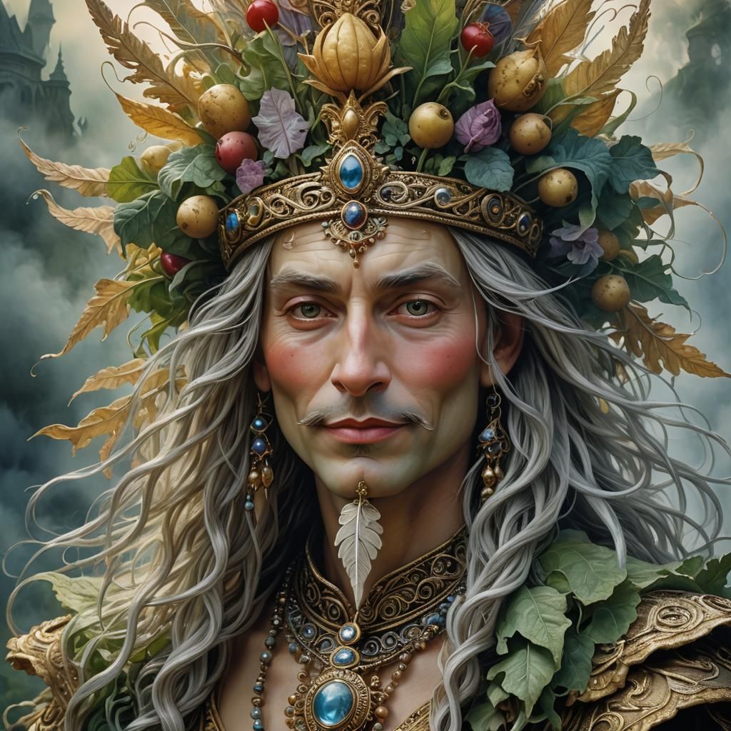 Surreal Potato Head Portrait in Hyperrealism Style