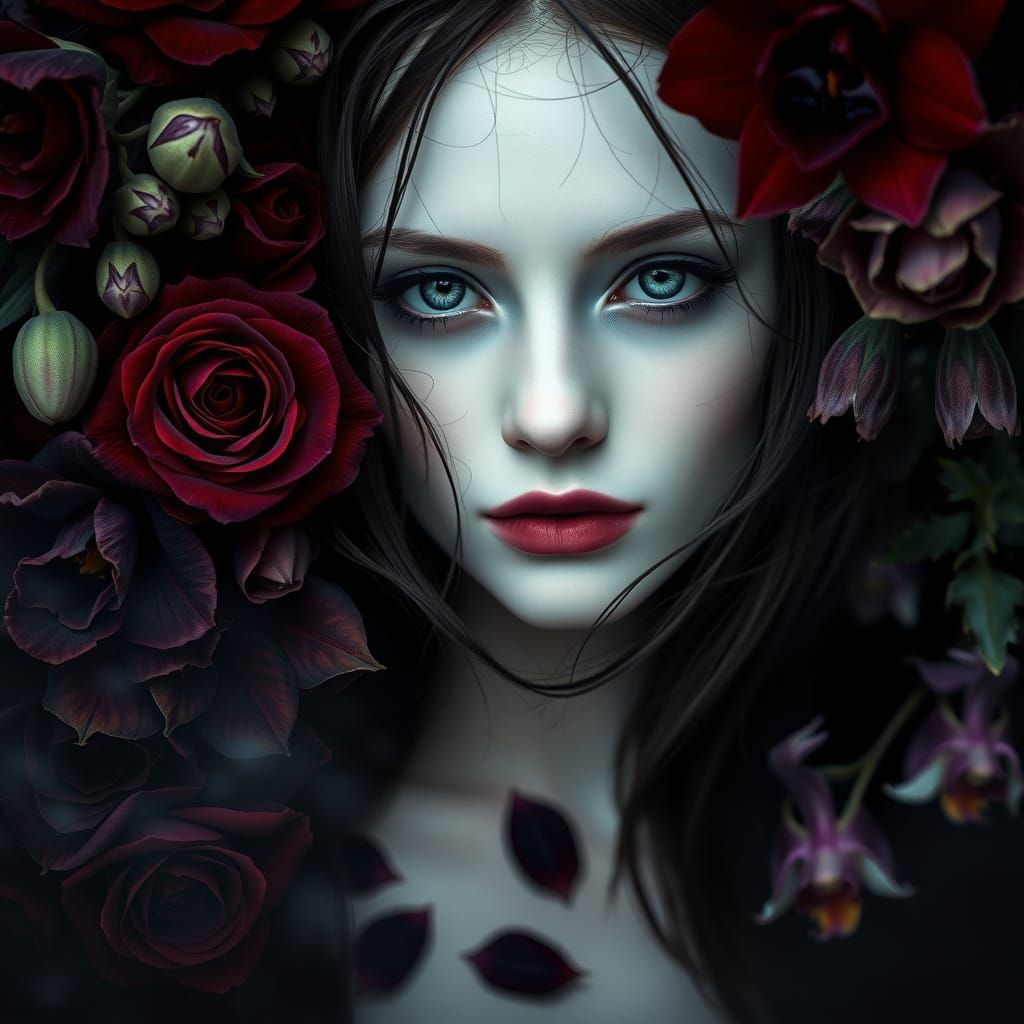 Surreal Beauty in Dark Florals