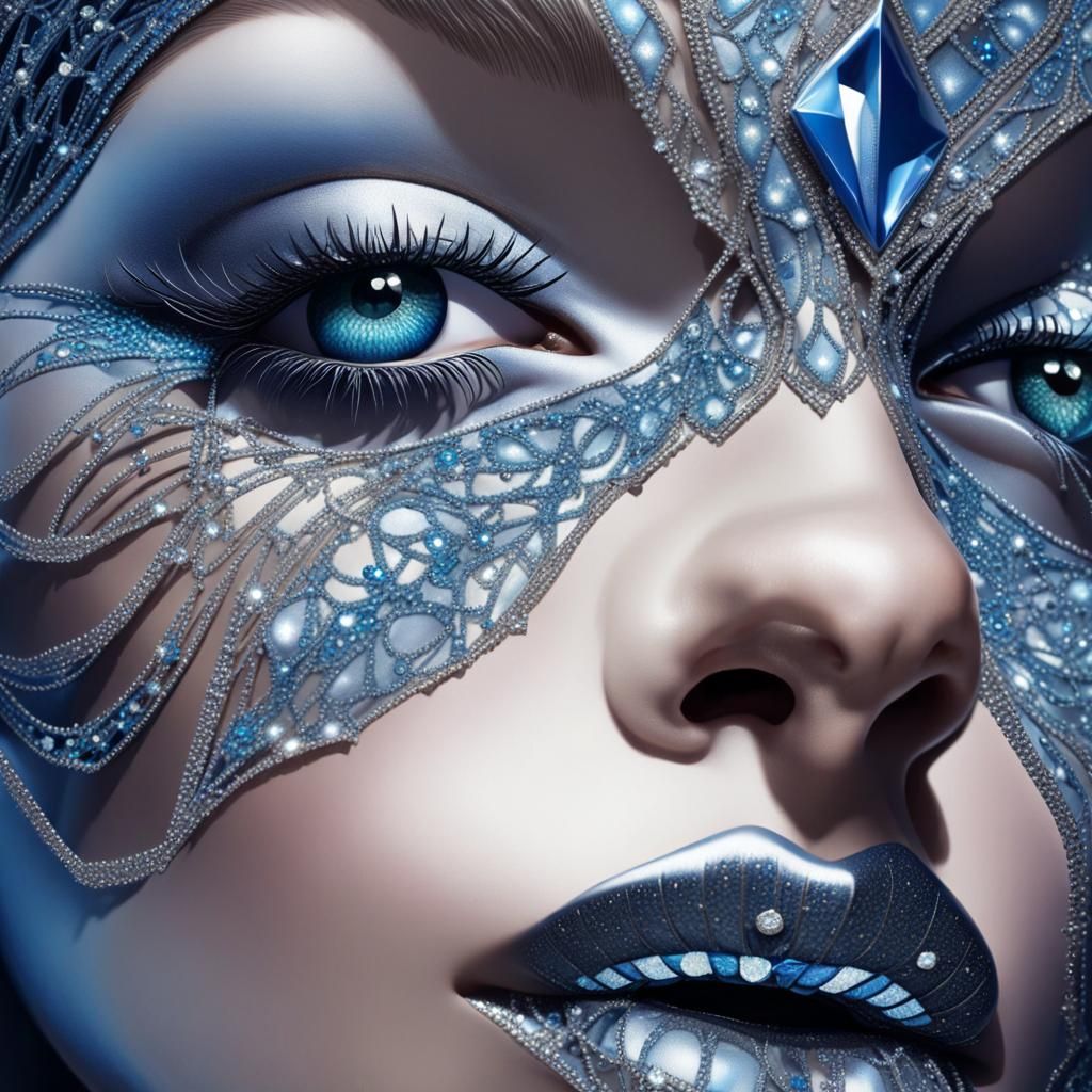 Diamond Mask: Art Deco Woman in High Fashion