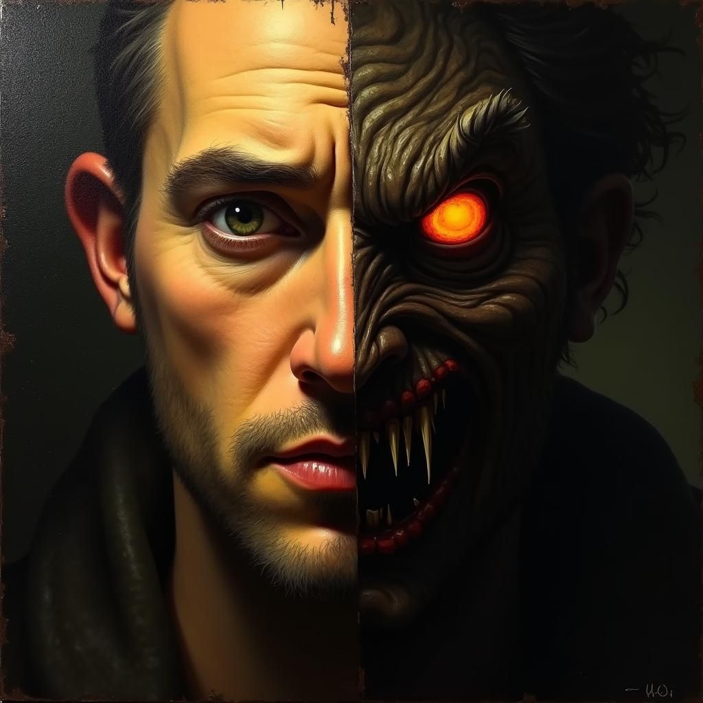 Face Divided: Good and Evil in Chiaroscuro Style
