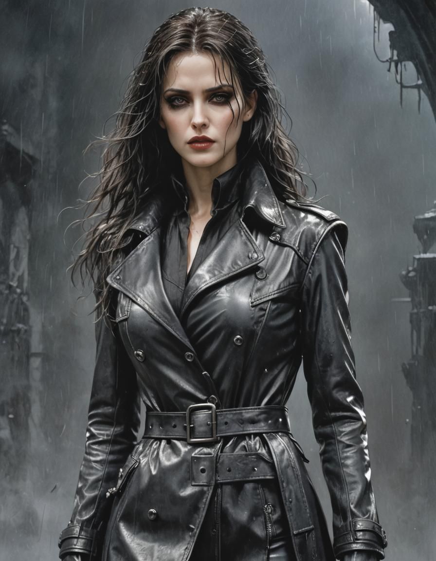 Selene from Underworld Portrait in Luis Royo Style