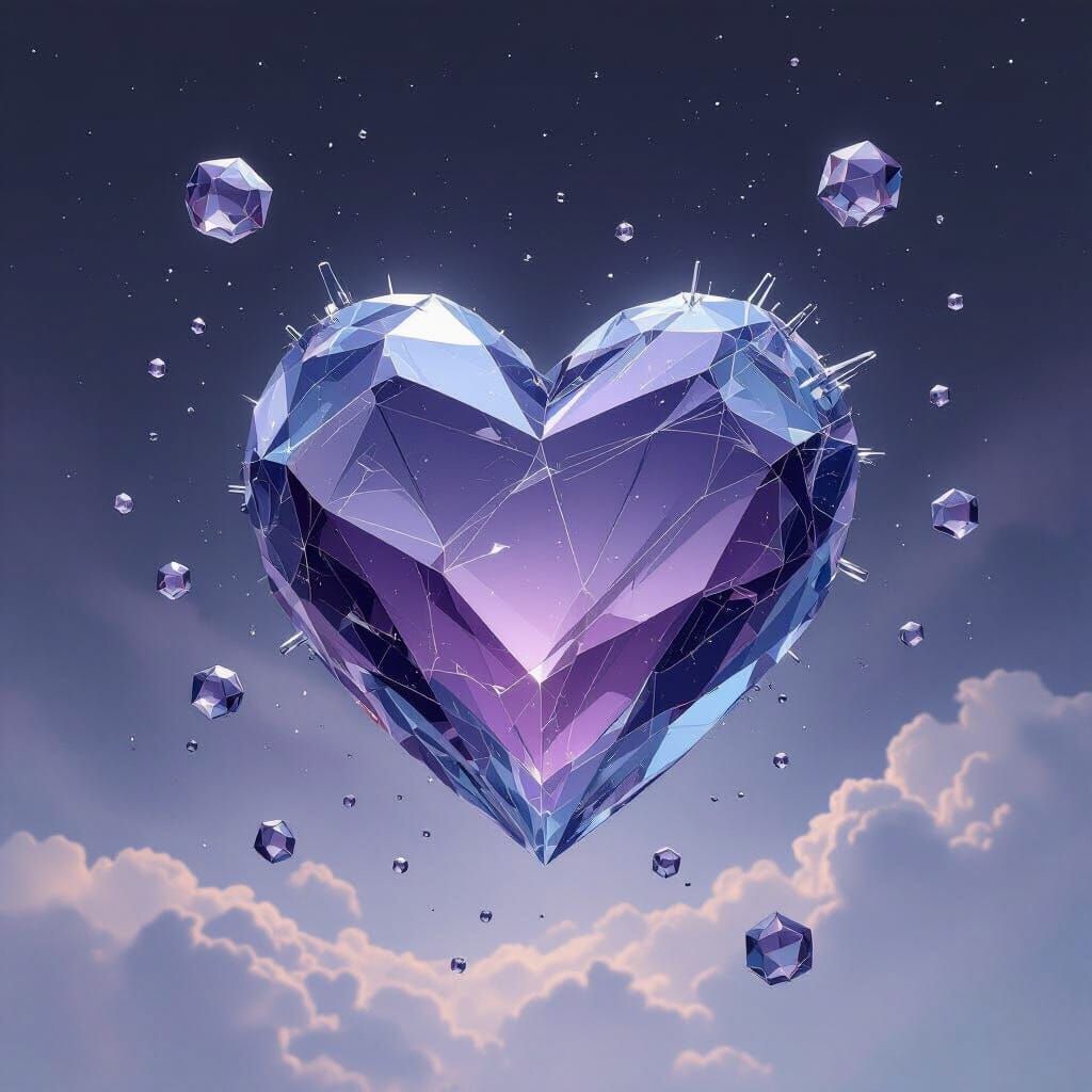 Broken Heart in Ethereal Abstract Style