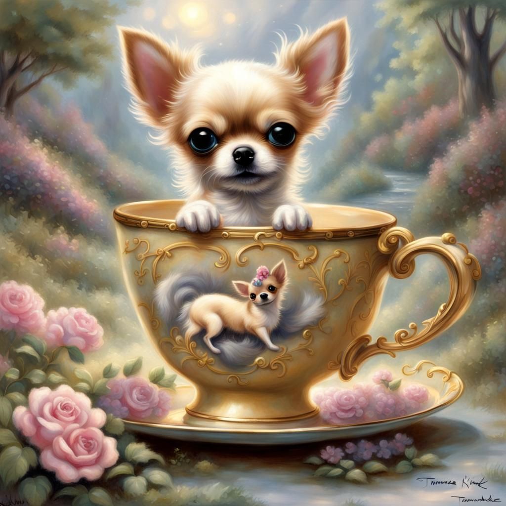 Adorable Teacup Chihuahua in Ethereal Fantasy Style