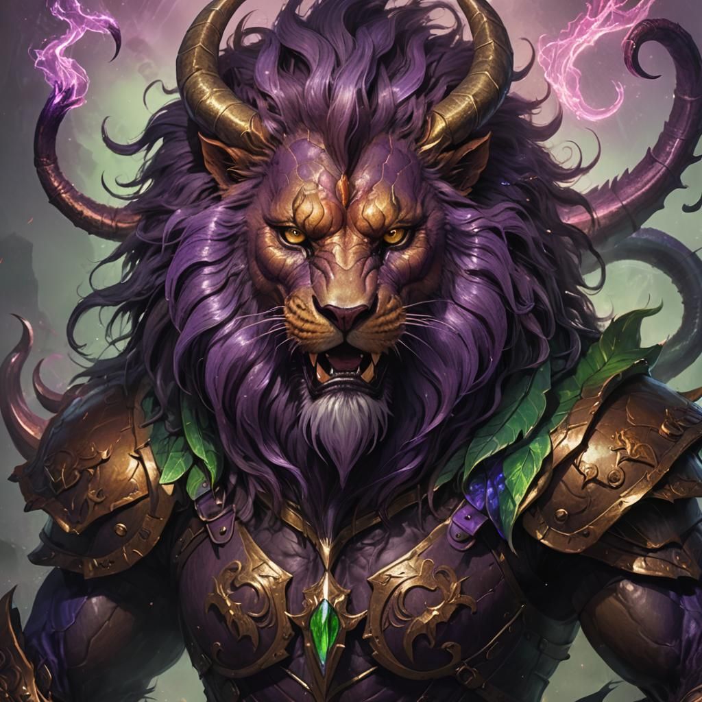 Manticore Portrait in High-Fantasy Style