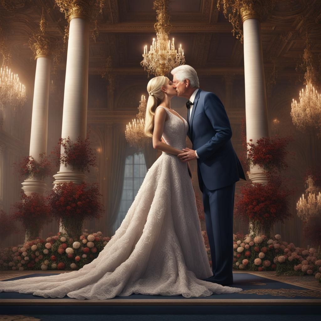 Bill Clinton and Ivanka Trump Wedding Kiss