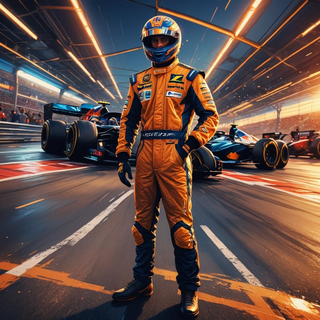 Formula 1 Victory in Vibrant Digital Art